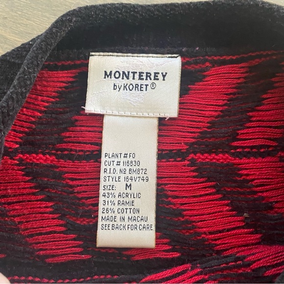 Vintage Monterey by Korea Red & Black Fringe Sweater - Picture 7 of 9